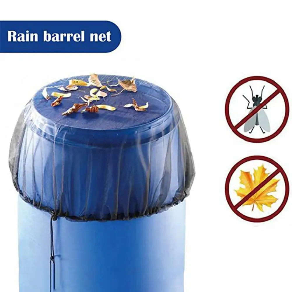 

Rain Bucket Cover Drawstring Design 80/100cm Outdoor Garden Anti-Mosquito Insect Proof Water Barrel Mesh Netting Cover