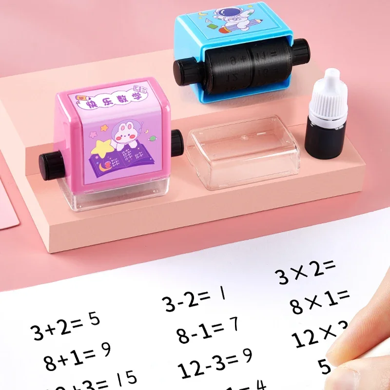 Children Addition and Subtraction Roller Stamp Within 100 Teaching Digital Roller Multiplication and Division Seal Students