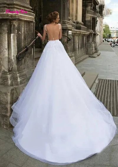 Robe de mariée sirène courte moderne avec poignées, train amovible, appliques en dentelle 3 en 1, col transparent, dos nu, patients, quoi que ce