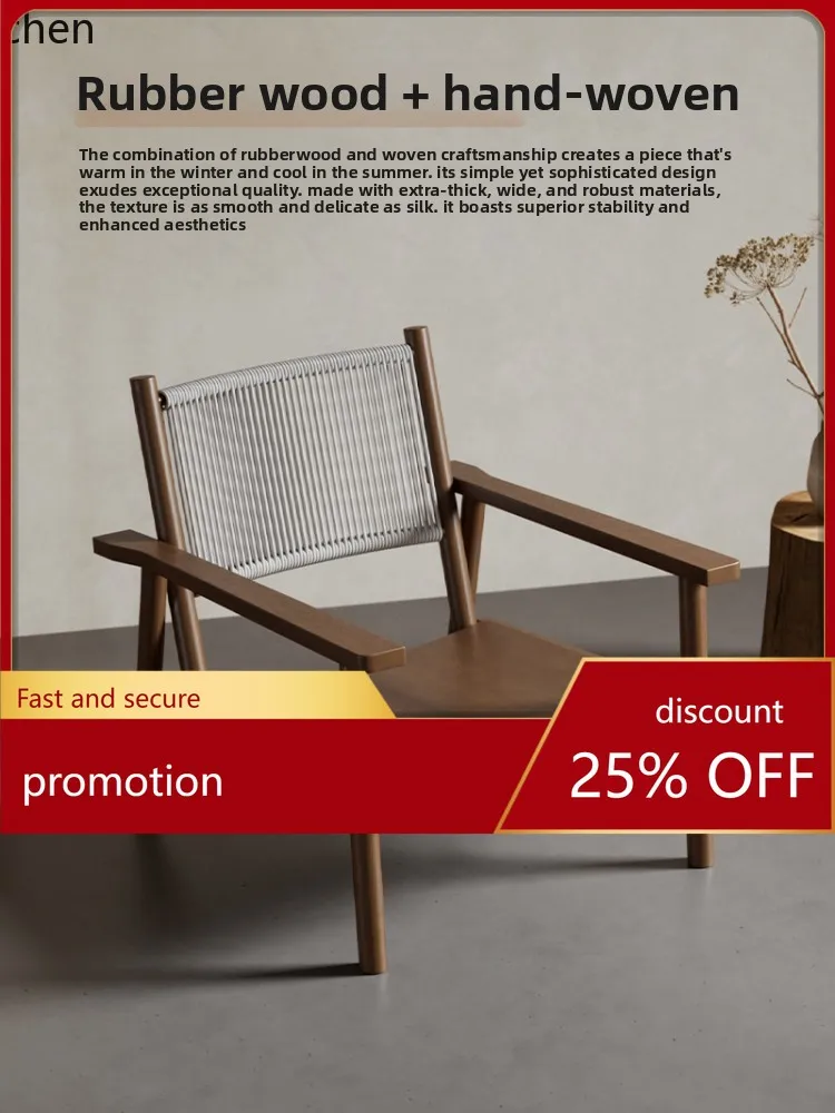 

ZML Solid Wood Single Sofa Bed & Breakfast Hotel Living Room Reception Chair casual Chair