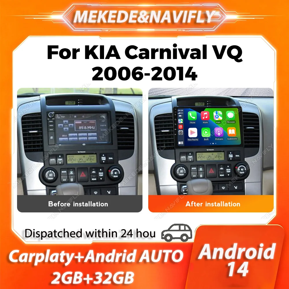 

MEKEDE 2 Din Wireless Carplay For KIA Carnival VQ 2006-2014 IPS Screen Car Radio GPS autoradio Stereo Intelligent audio system