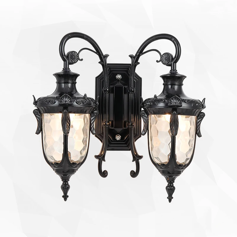 Imagem -04 - Outdoor Waterproof Double Head Wall Lamp Retro Villa Exterior Entrada Varanda Corredor Pátio Lâmpada de Parede Europeu