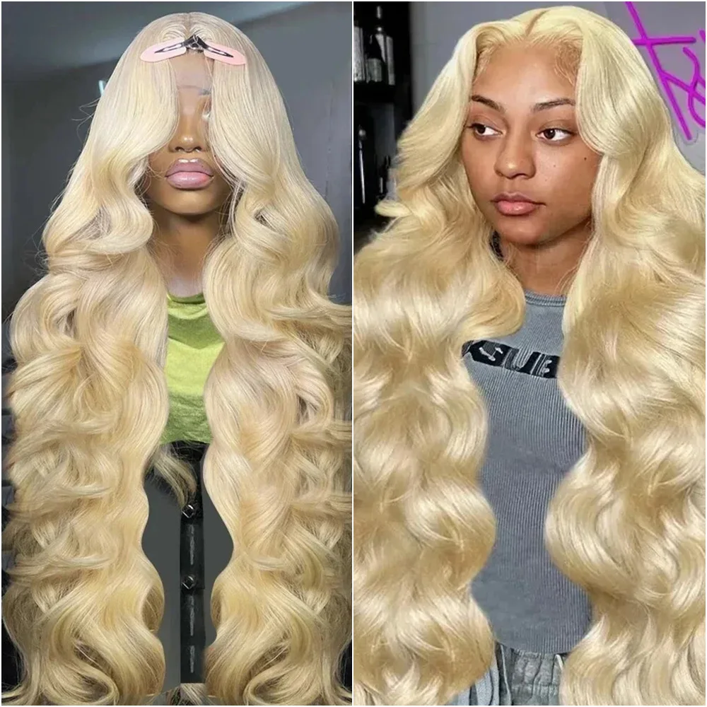 

40 Inch 613 Honey Blonde Colored Body Wave 13x6 HD Lace Frontal Human Hair Wig Pre Plucked 200 Density Lace Front Wigs For Women
