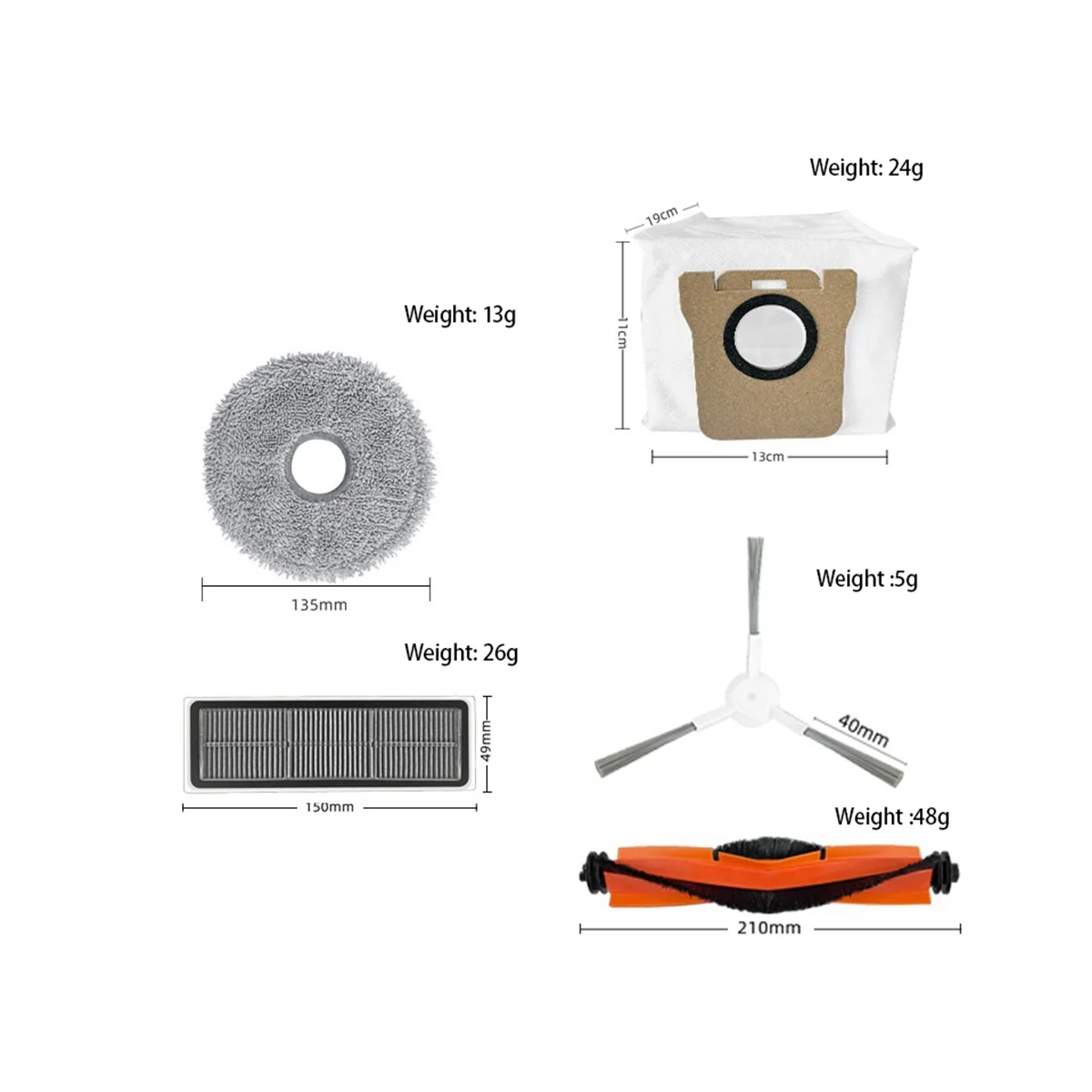 For W20Pro Ultra Robot Vacuum Cleaner Replacement Spare Parts Accessories Main Side Brush Mop Cloth Hepa Filter