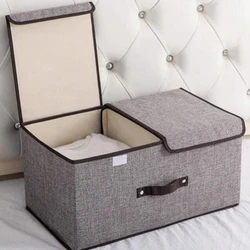 1PC Oxford Cloth Double Cover Clothing Organizer Folding Debris Organizer Large Capacity Toy Storage Bin Underwear Organizer