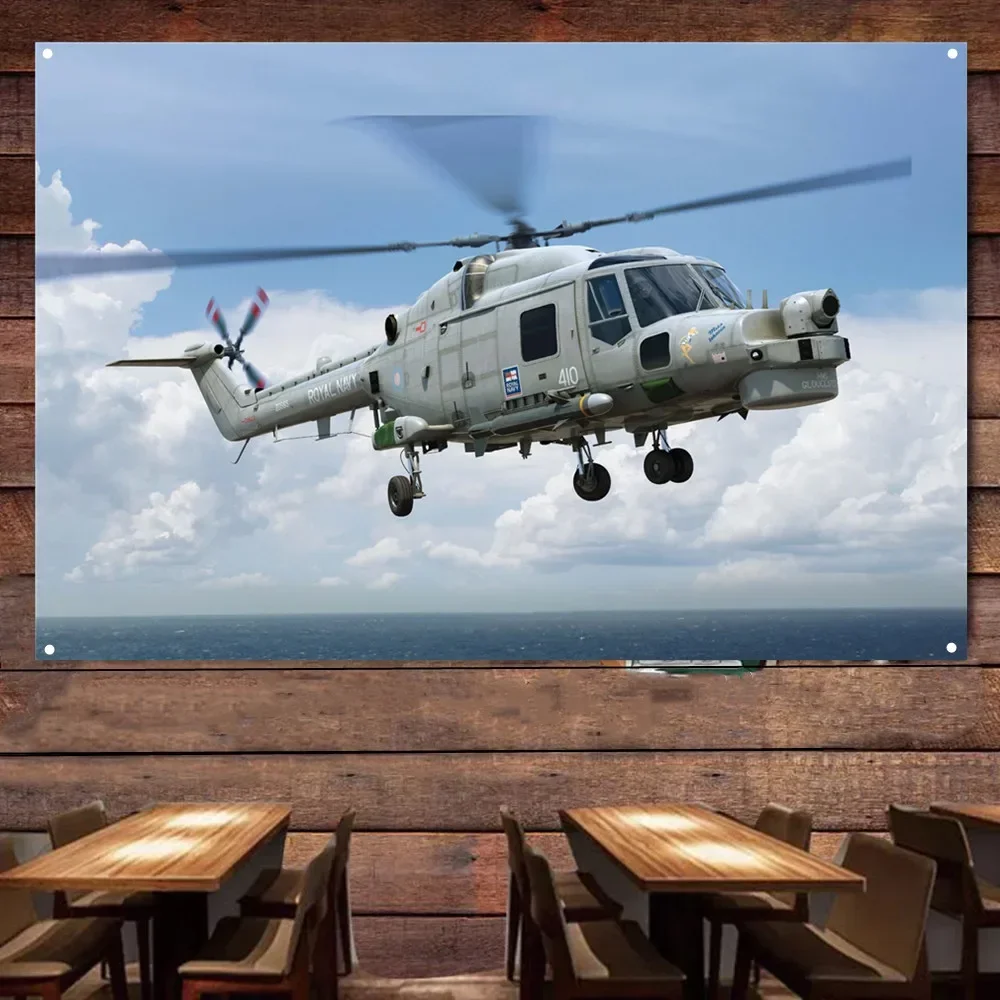 Lynx HMA.8 Attack Helicopter Poster Air Force Banner & Flag - Collectible Art Works Gift By Army Fans - Aviation Art Decorative