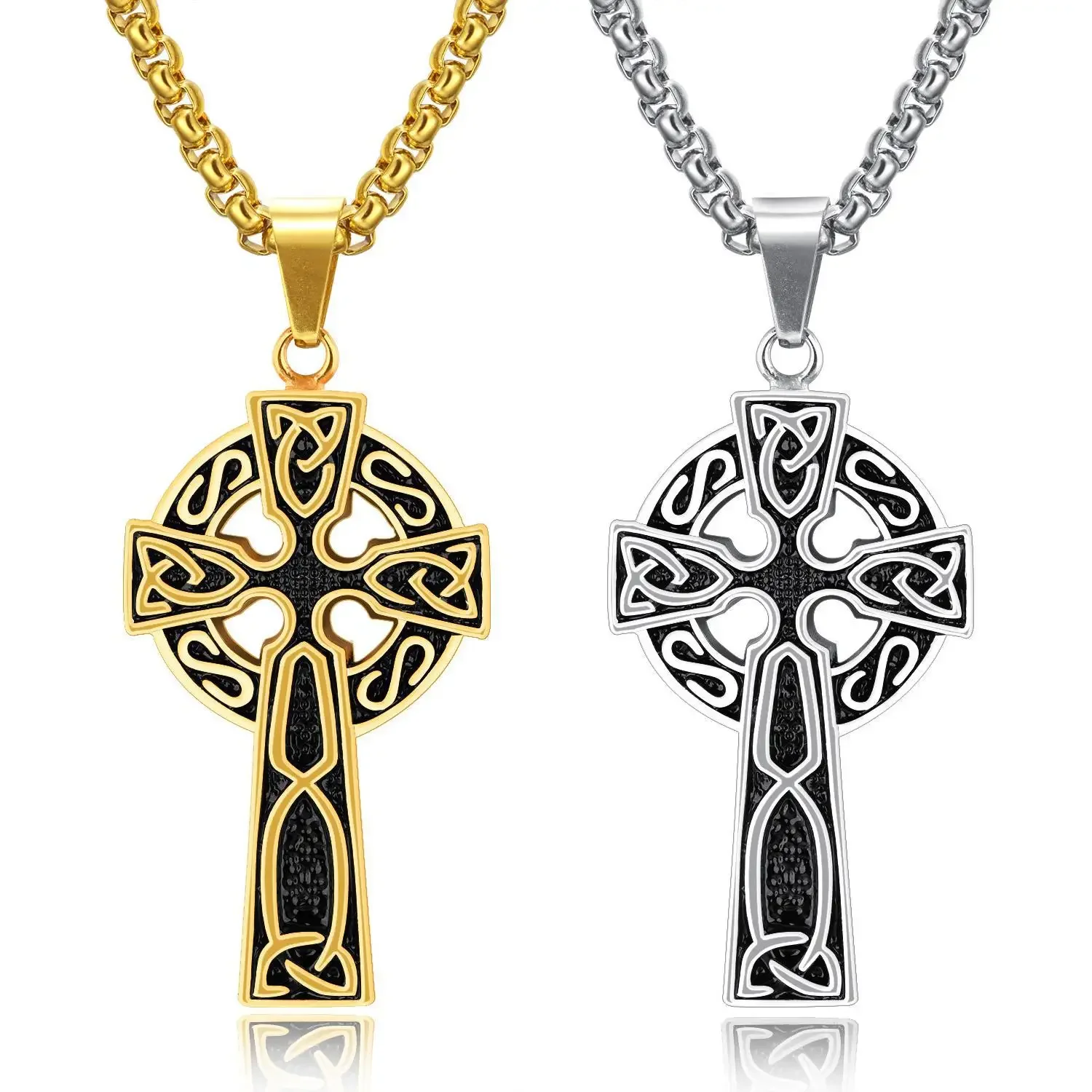 62MM titanium steel Celtic cross pendant, European and n style cross pendant