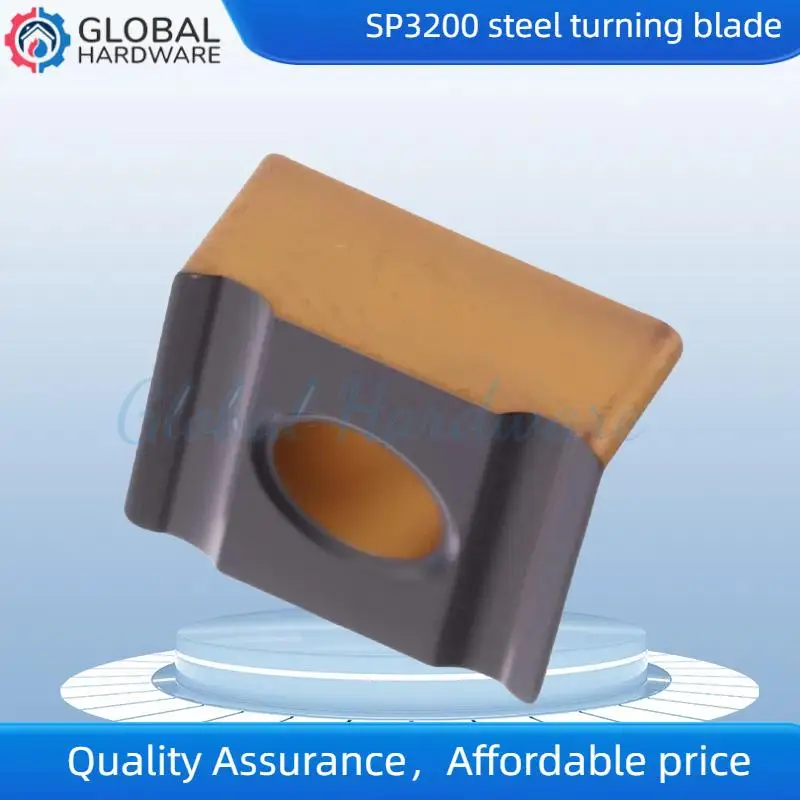 Двухцветная прорезная пластина CNMG120408L-LS SP3200. Токарная пластина из стали отрицательного типа, износостойкая и гладкая.