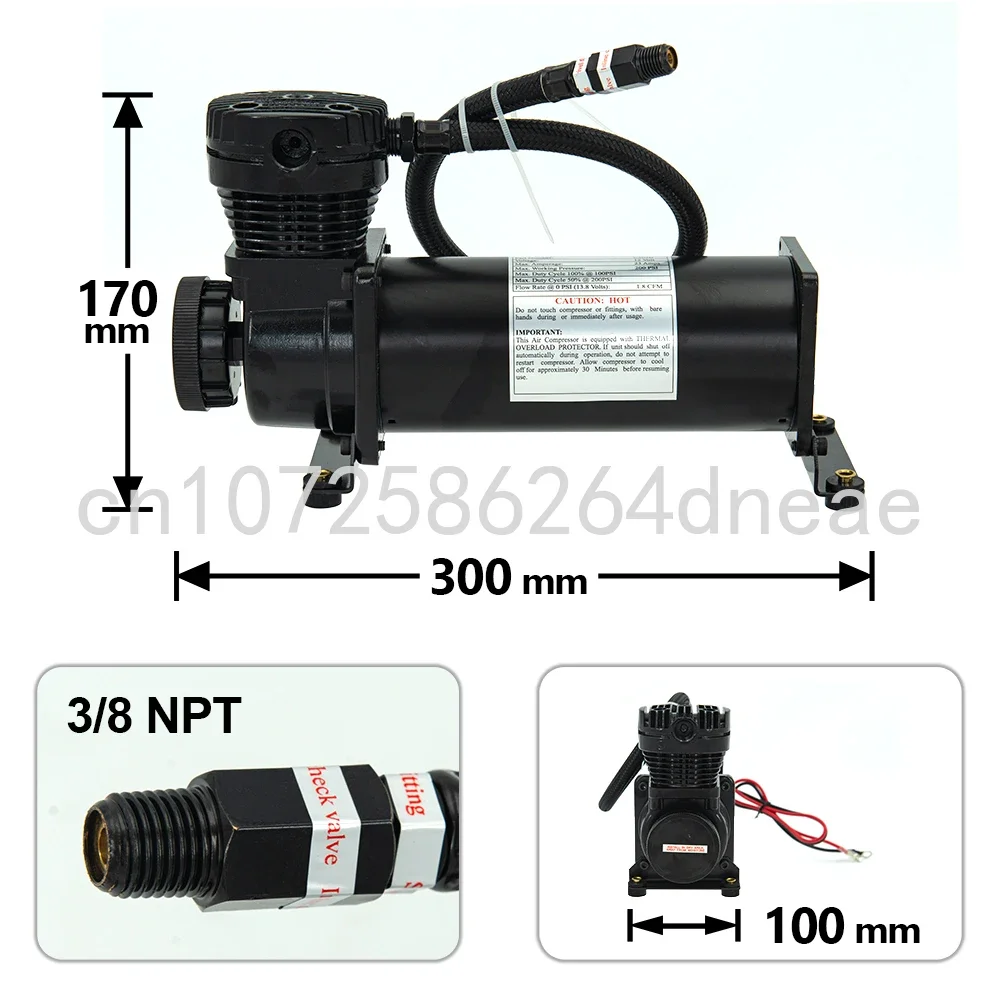 Imagem -06 - Compressor de Suspensão a ar Universal Bomba com Acessório Preto Cromo dc 12v 200 Psi ou Pcs por Lote