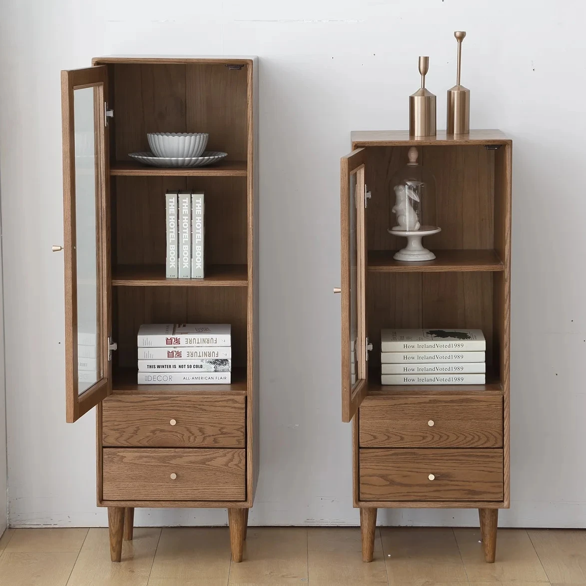 

-ee B3102 Mini Corner Home Coffee Wine bar Cabinet Solid Oak Wood Corner Cabinet