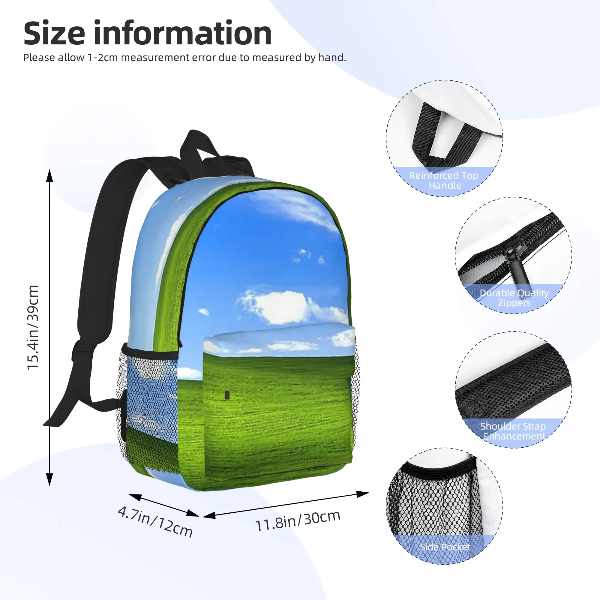 Windows XP Wallpaper Backpack Hot Sale Daypack Large Capacity Boys Girls BookBag Shoulder Bags for Men Women School Bag