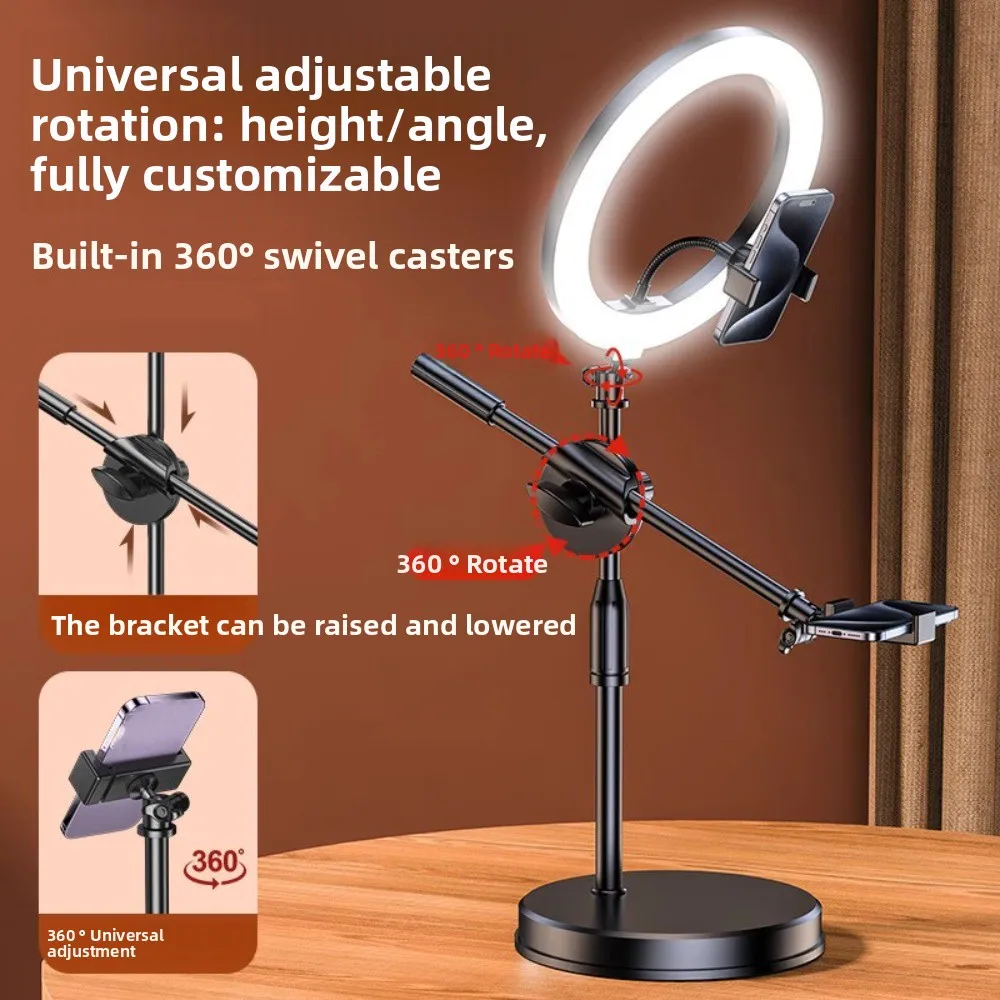Lighting Bracket Telescopic Phone Stand Overhead View 26cm Fill Light Folding Phone Stand Universal Adjustable Height