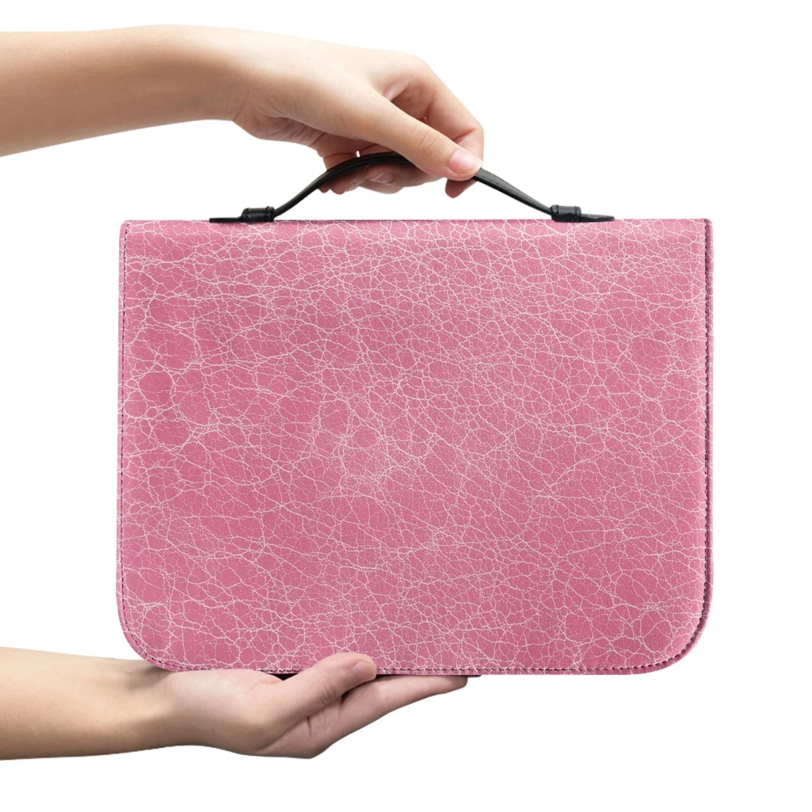 XIXIRIMIDO Pink Cracked Leather Top Handle Bible Book Covers for Prayer PU Leather Bible Case Fashion 2026
