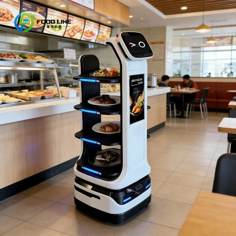 Customized Smart Food Delivery Robot Restaurant Service Equipment Self Driving Coffee Shop Waiter App-Controlled Auto Charge