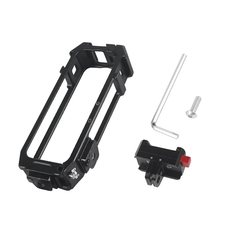 Quick Mount Aluminum Protective Cage For Insta360 X4 Camera Expansion Frame Cold Shoe 1/4 Foldable Adapter Bike Holder