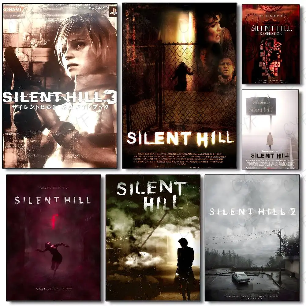 Silent Hill Spielposter, HD-Kunst, klebrige Wand, wasserdicht, für Zuhause, Wohnzimmer, Schlafzimmer, Bar, ästhetische Dekoration