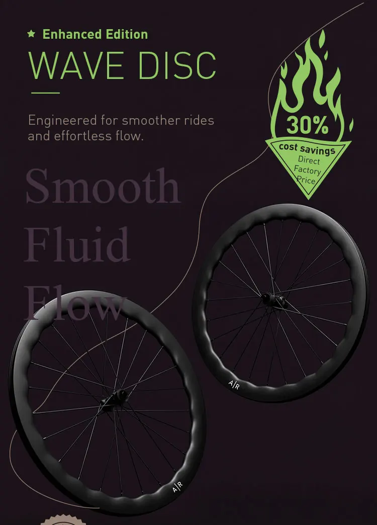 Tagoola Wave Carbon-Laufradsatz 700C Rennrad 50 mm tiefe Scheibenbremse 36T Ratschennabe Leichte Carbonfaser-Rennradlaufräder 21 mm Innenbreite 28 mm Außenbreite Tubeless Ready Hookless Clincher-kompatibel 12-Gang Shimano SRAM XDR Renn- und Gravel-Fahrradlaufräder – Detail 1