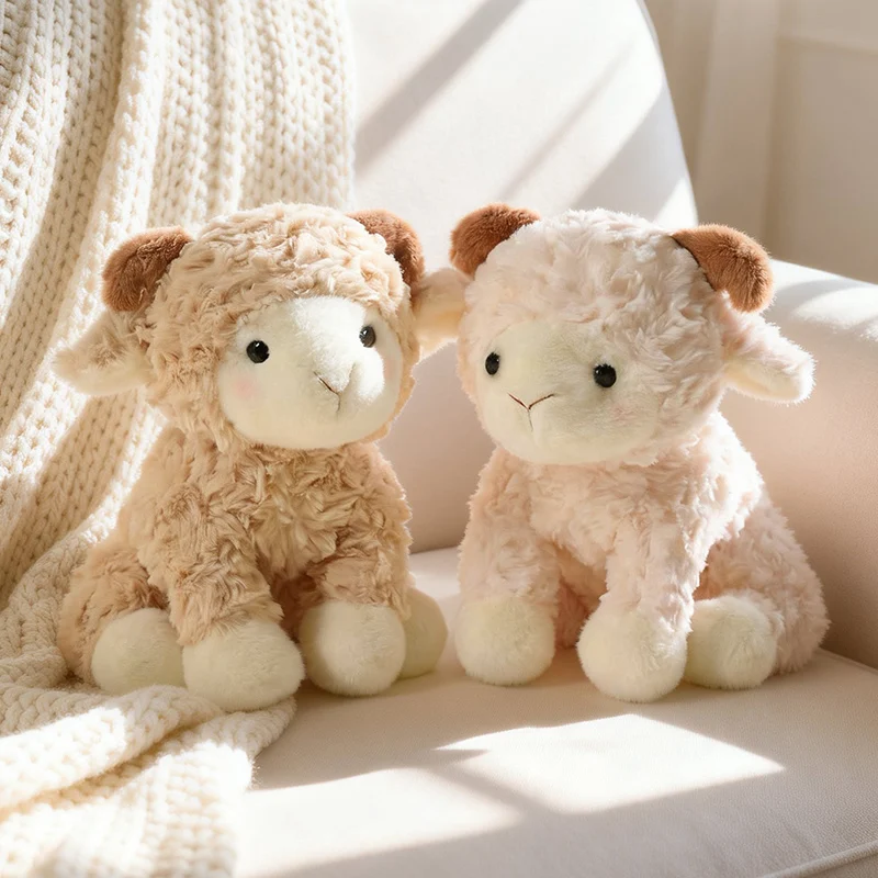 Almohada de cordero de peluche suave de 25/35CM, juguete de animal de peluche, oveja simulada para niños y niñas, regalo, decoración del hogar, compañero para abrazar, decoración de guardería