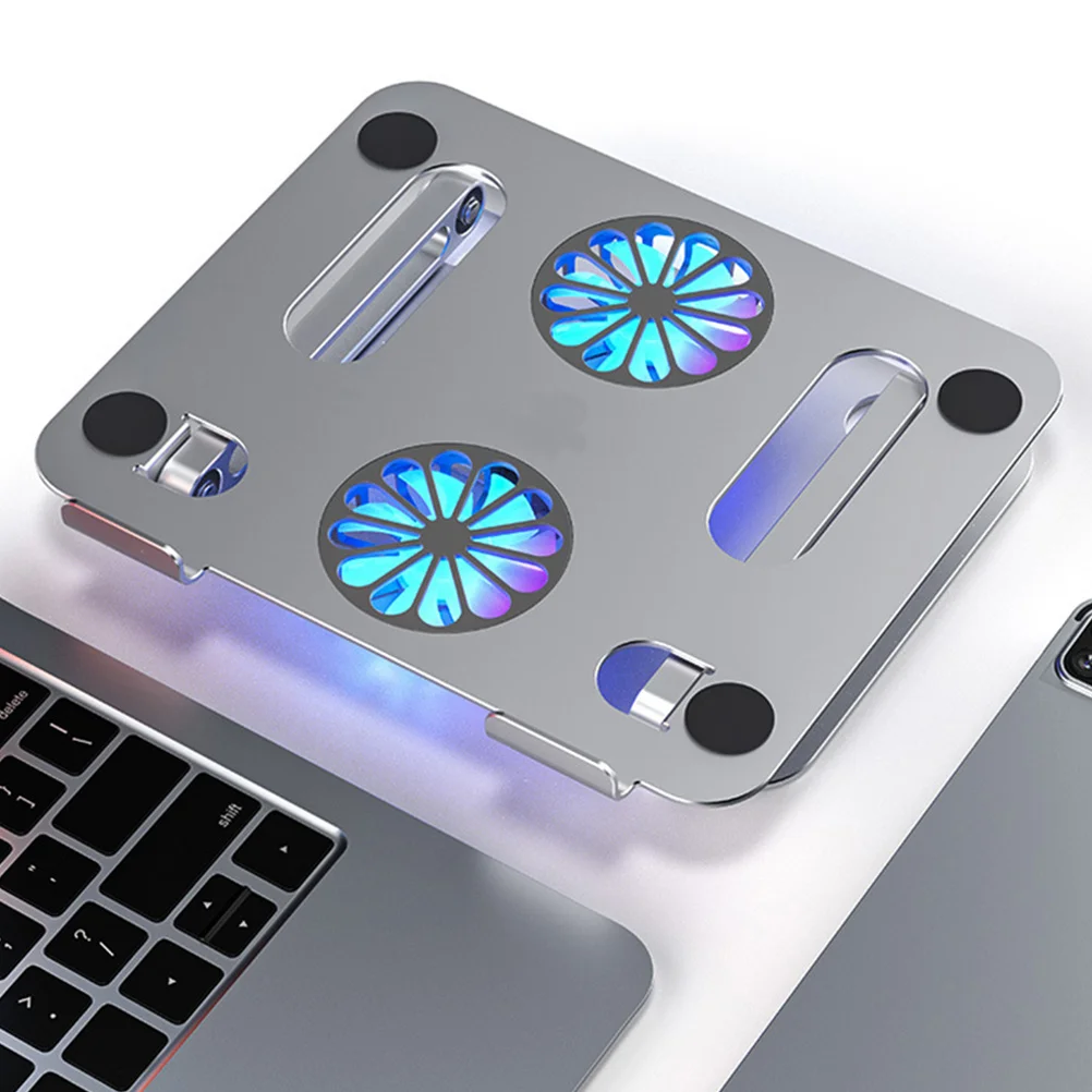 

Охлаждающая подставка для ноутбука с двойным вентилятором, регулируемый кронштейн на 180 градусов для 17,3-дюймового ноутбука, кулер для игрового ноутбука, вентилируемая поддержка