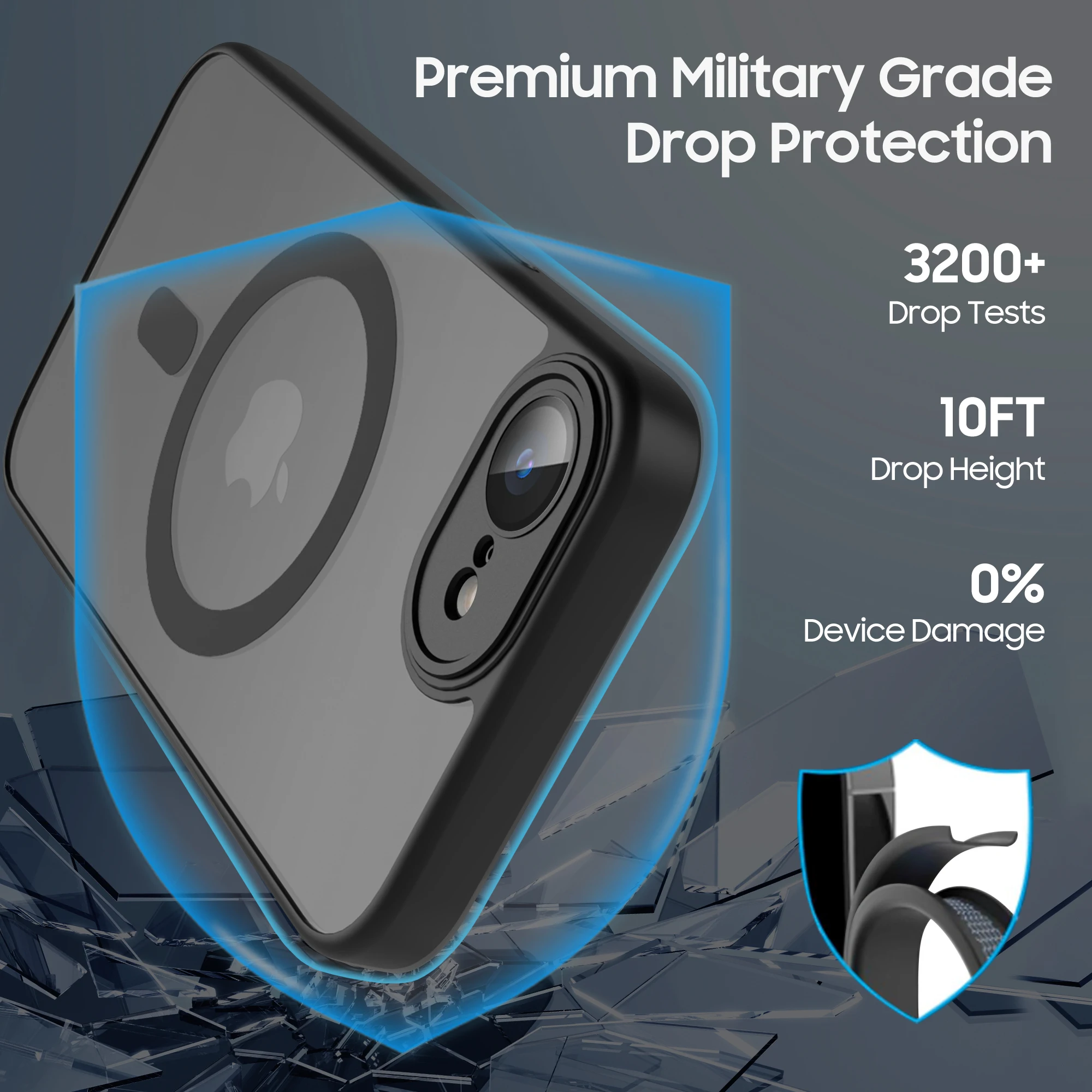 Luxury Matte Magnetic Translucent Case For iPhone 16e Shockproof Protective Cover For Magsafe iPhone 16e Wireless Charge Cover - náhled 4