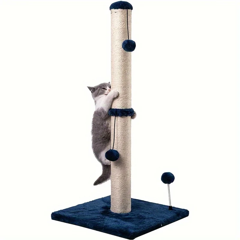JTPAWS Cat Scratching Post Premium Basic Cat Scratching Indoor Sisal Scratching Post Tree Strap Hanging Ball for Adult Cat