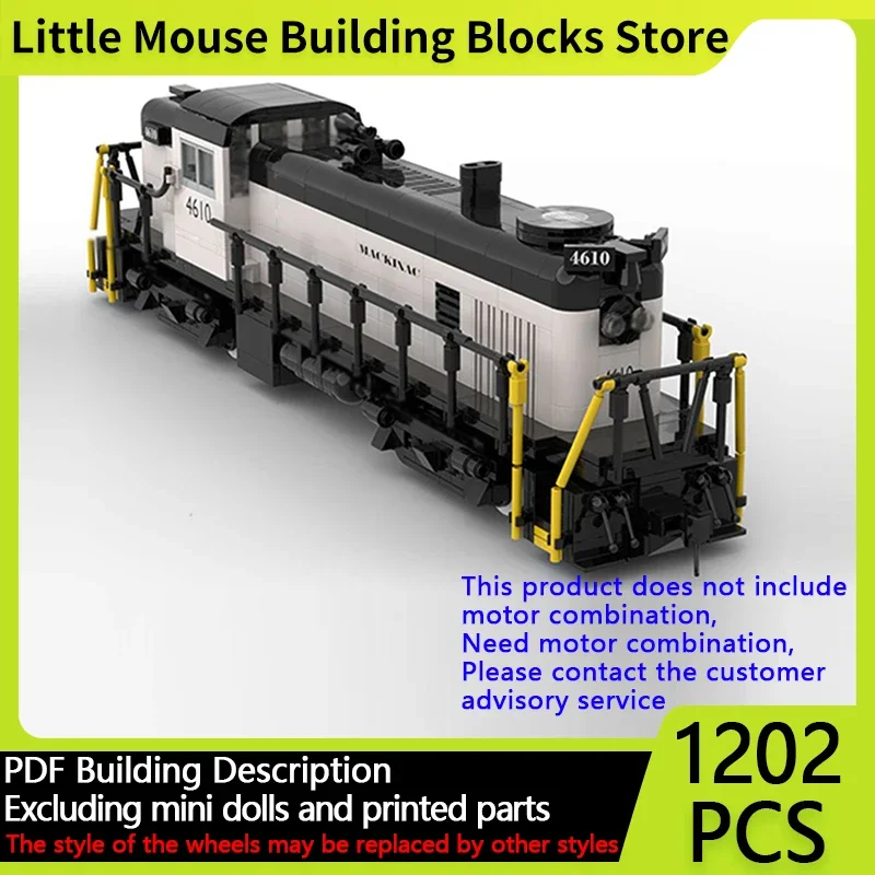 City Car Model MOC Building Bricks RS-2 Diesel Locomotive Train Modular Technology Gifts Holiday Assemble Toys Suit