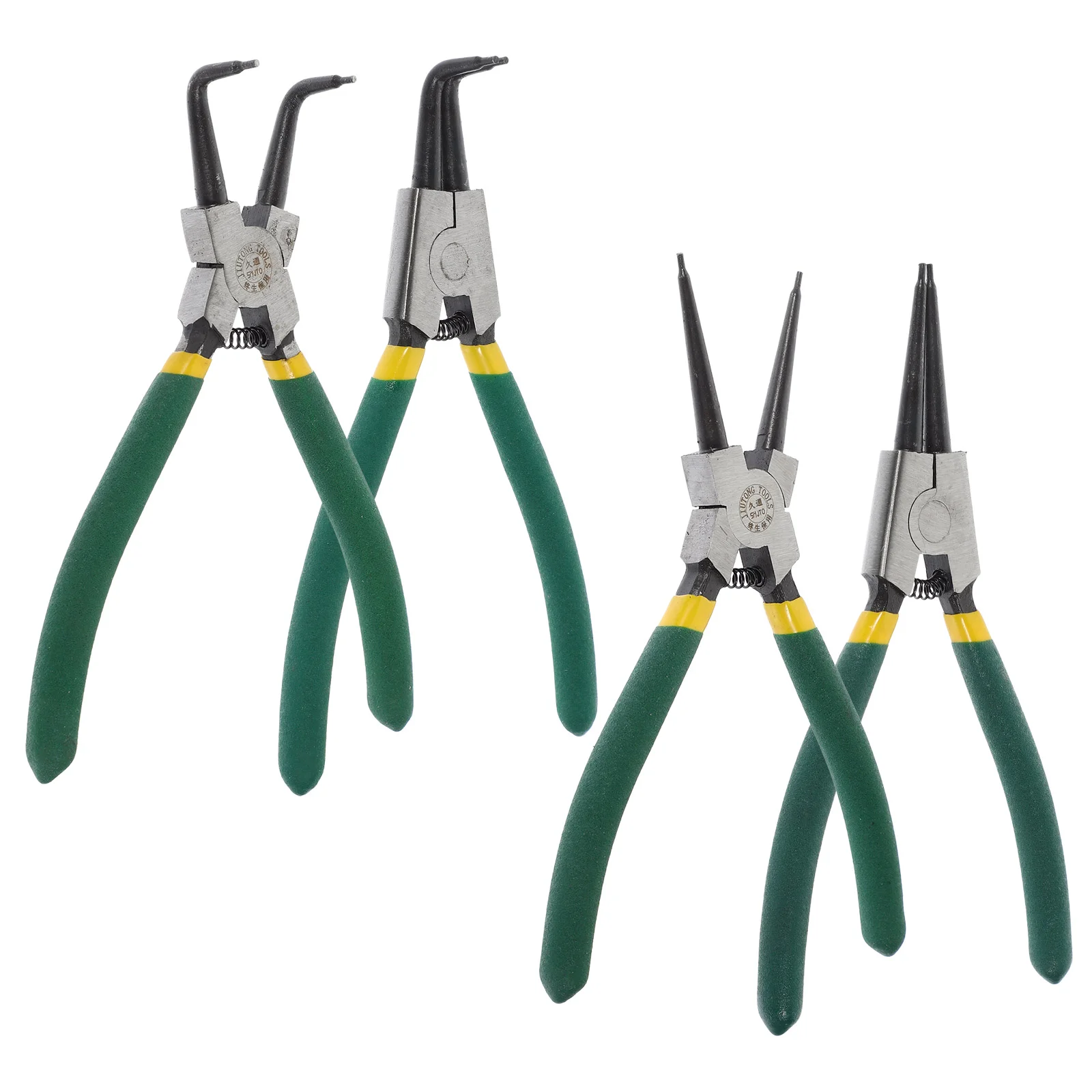 

Snap Ring Pliers Set Straight Outward Bend Spring Loaded for Removing Steel Bent Jaw Precise