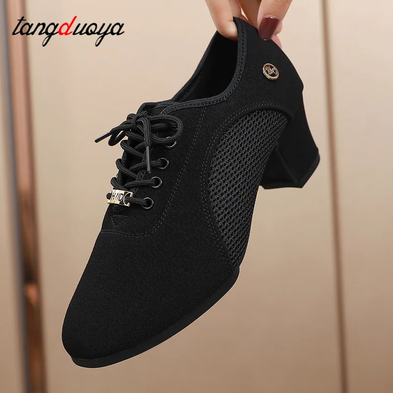 Women Latin Dance Shoes Jazz Ballroom Salsa Dancing Shoes Woman High Heels Children Training Modern Tango Dance Sneakers