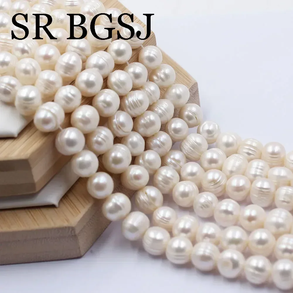 10-11mm A Grade 100% Genuine Natural Freshwater White Pearl Irregular Round Beads For DIY  Bracelet Necklace Accessories 15