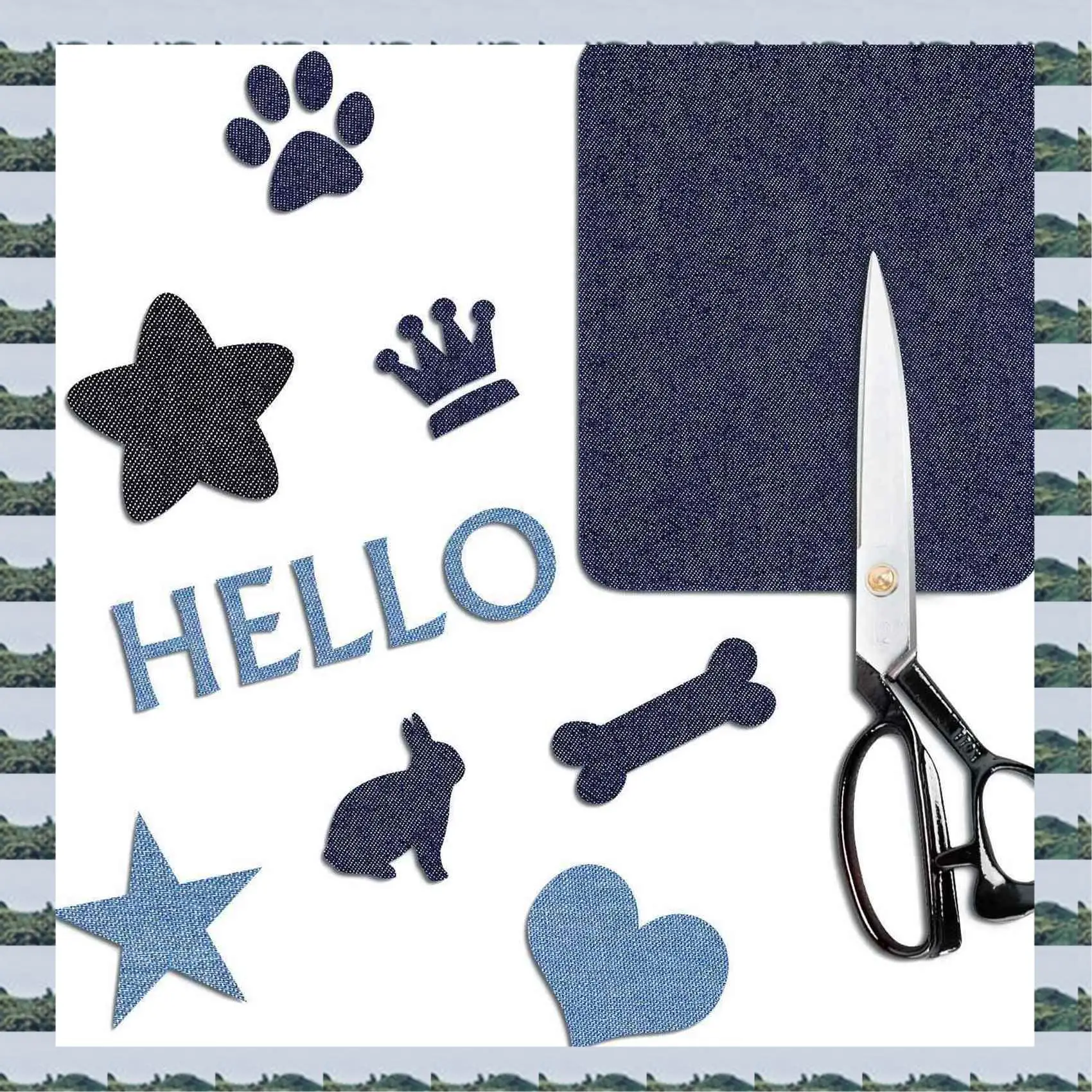 ABQR Iron On Denim Patches For Clothing Jeans 24 Pcs, 3 Colors (4.9 Inch X 3.7 Inch)