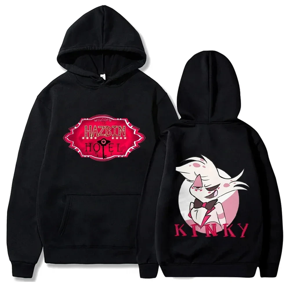 Y2k Street Clothing 2024 Fun Alastor Print Sweatshirt for Men and Women Hazbin Hotels Anime Clothing Hoodie