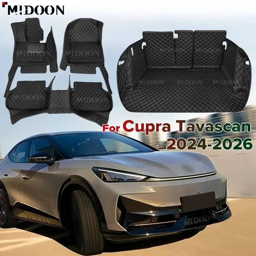 

Коврики в багажник автомобиля MIDOON для Cupra Tavascan VW ID. UNYX 2024 2025 2026 автомобильные коврики, подушечки для ног, грузовой вкладыш, аксессуары для интерьера