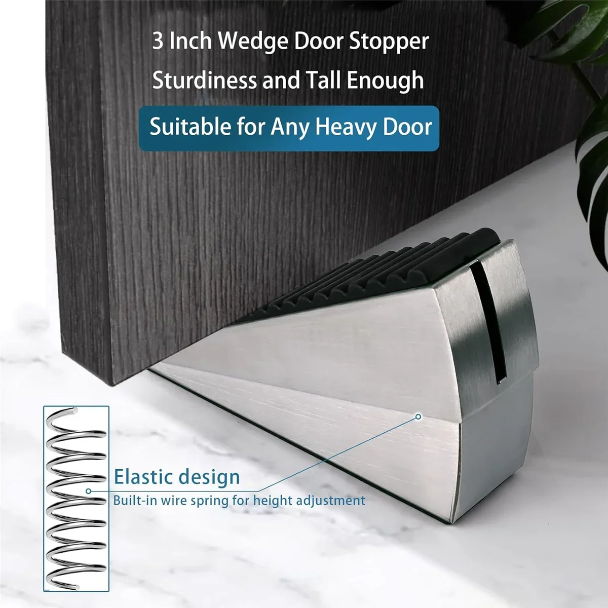 r Stopper,Heavy Duty Stop Wedge Tall Stoppers for Bottom of Adjustable Spring Loaded Door Stop Suits A010