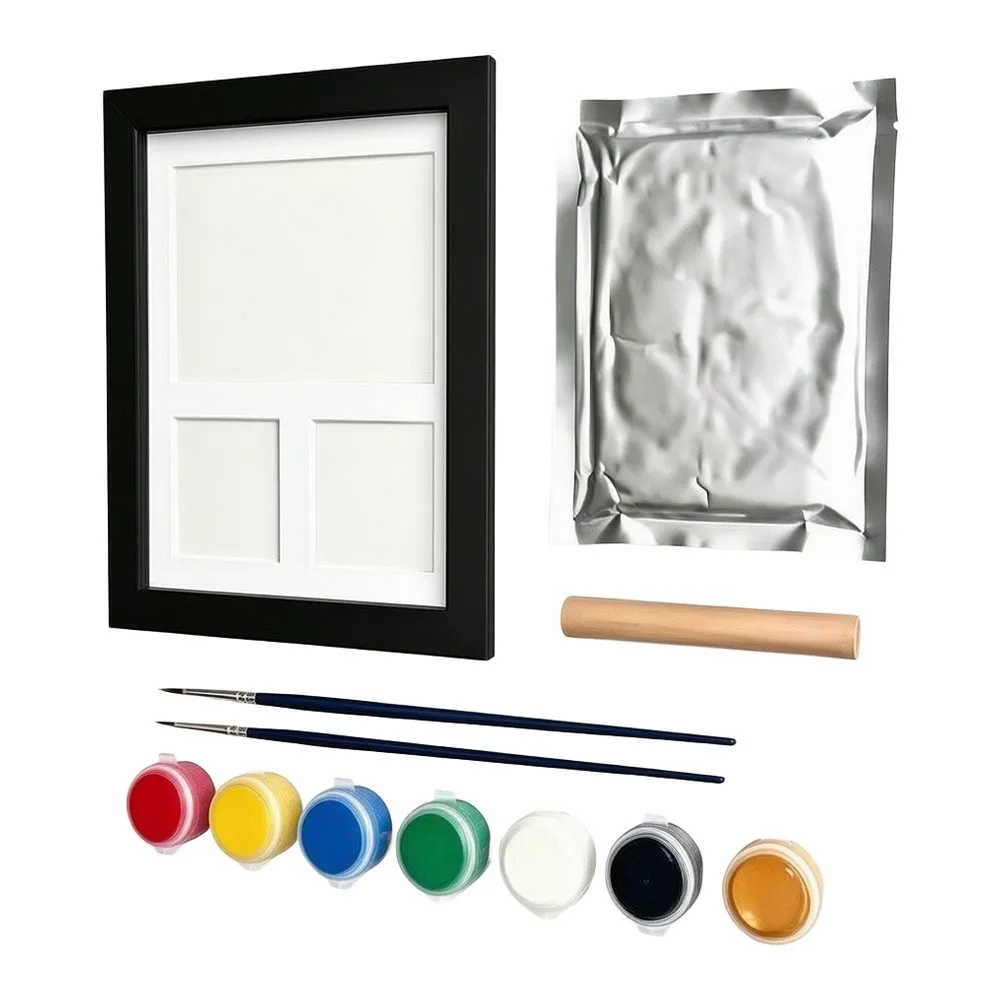 Black PET Paw Print Frame Kit 24x30cm DIY Impression Set For Dog Cat Memory Display Home Decor Wall Tabletop Picture Frames