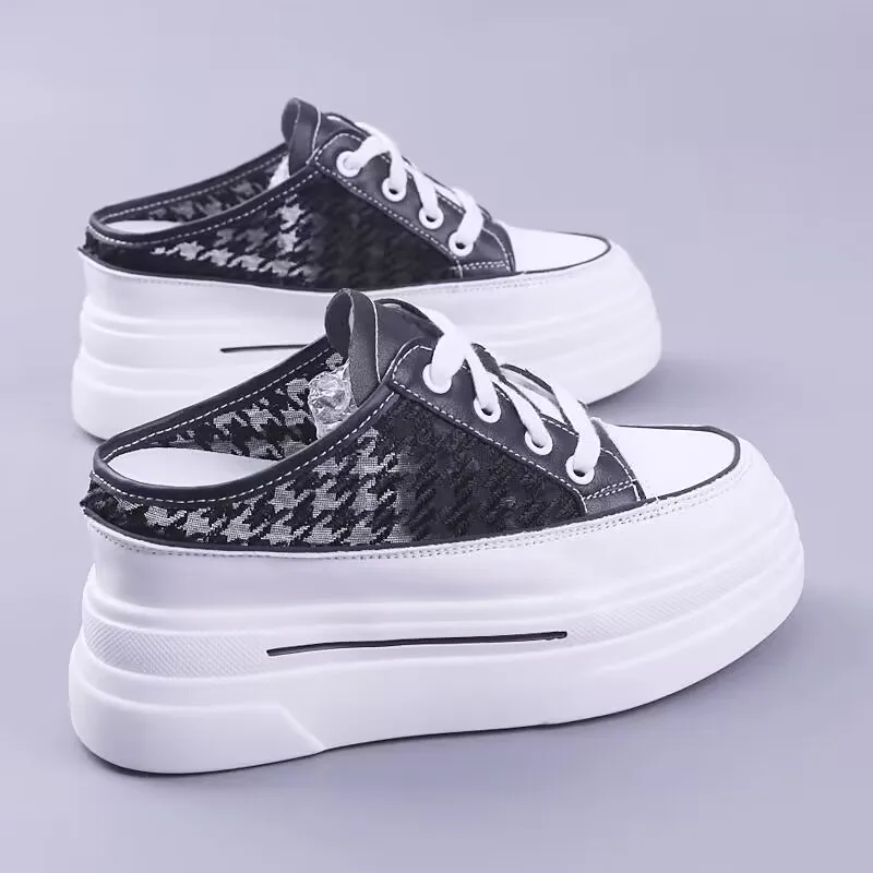 Vrouwen Casual Sneakers Schoenen Sport Mode Lengte Toenemende Vrouw 2023 Ademende Air Mesh Swing Sleehakken Sneakers Vrouwen Schoenen