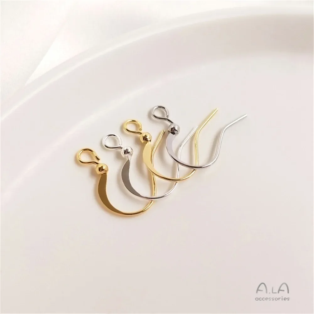 14K light gold 18K true gold allergy flat earring hook DIY earring hook Handmade accessory material