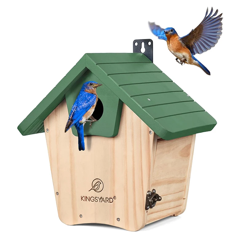 Wild Bird Watching Wooden Bird House With Predator Guard Nesting Box Wood Bird Nest House Birdhouse