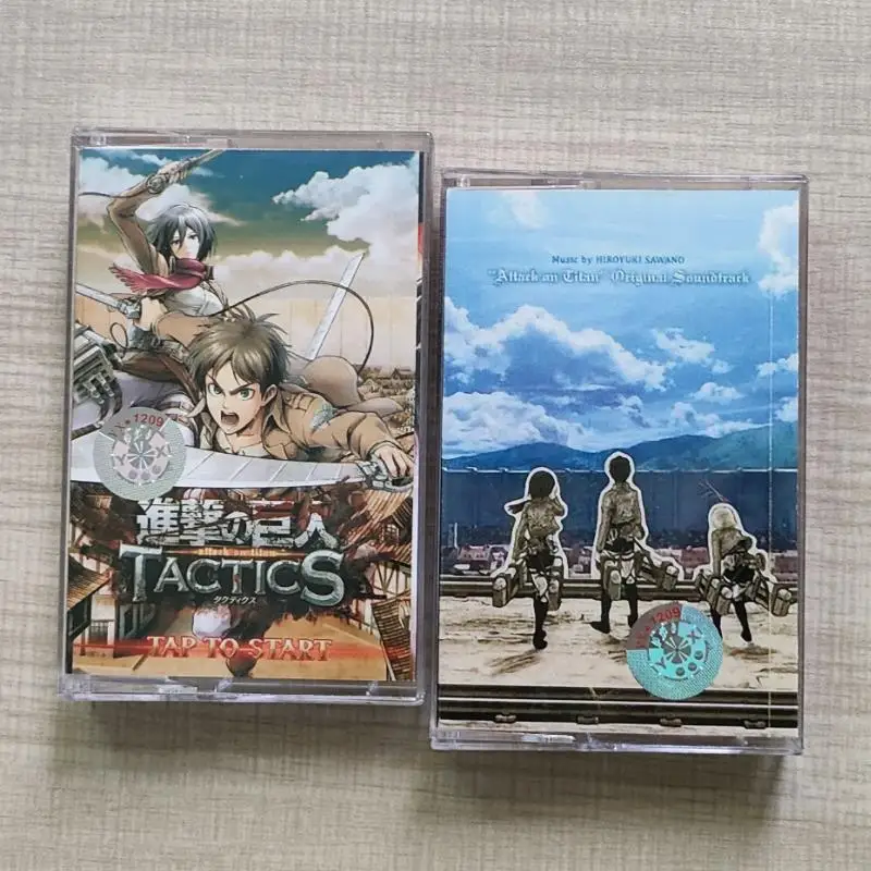 Anime Attack on Titan Music Tape Levi Ackerman Scout Regiment Eren Jaeger cassette Cosplay Soundtracks Box Walkman Tape Gifts