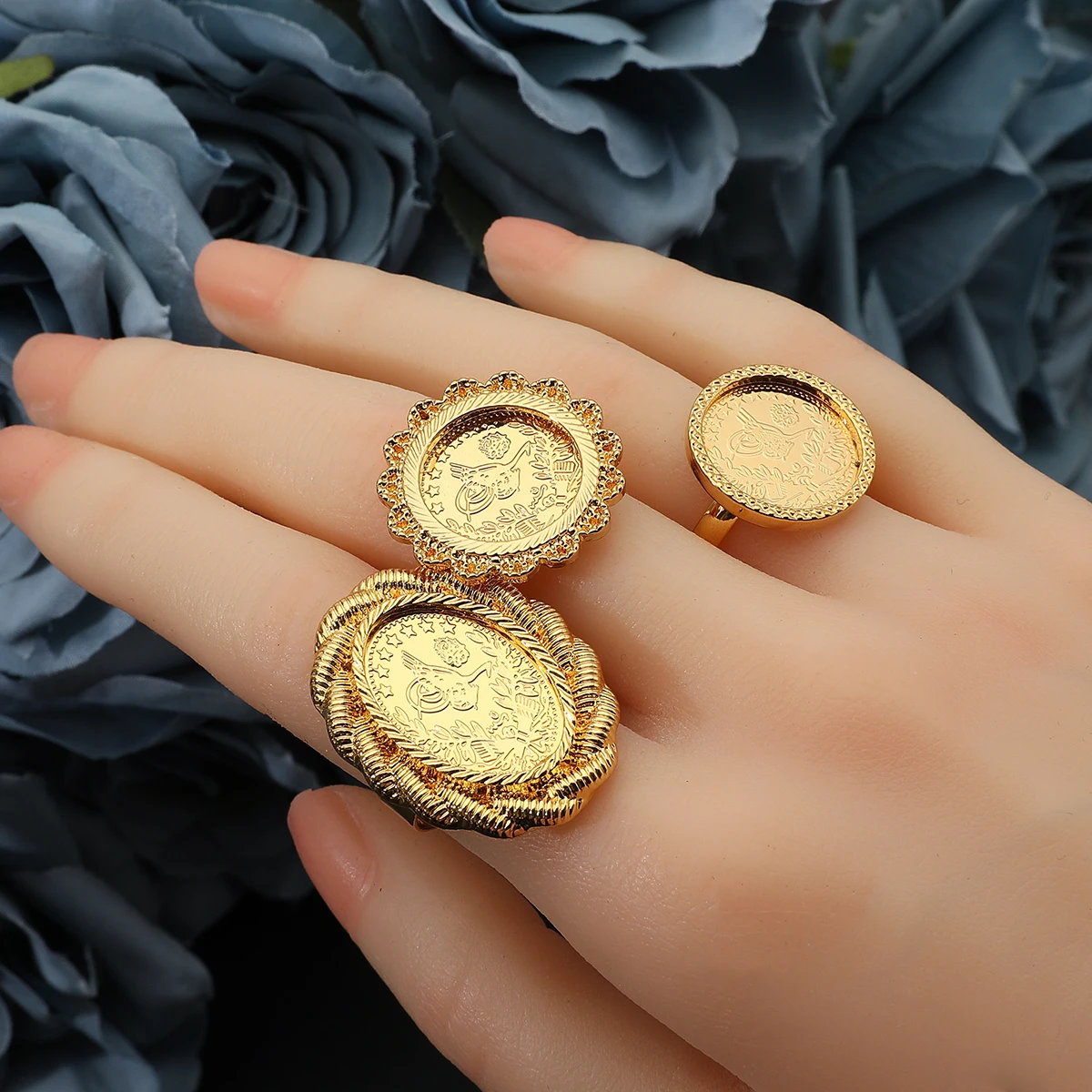 Arab Gold Coin open Rings For  - Ethnic Fashion Co In recension och pris