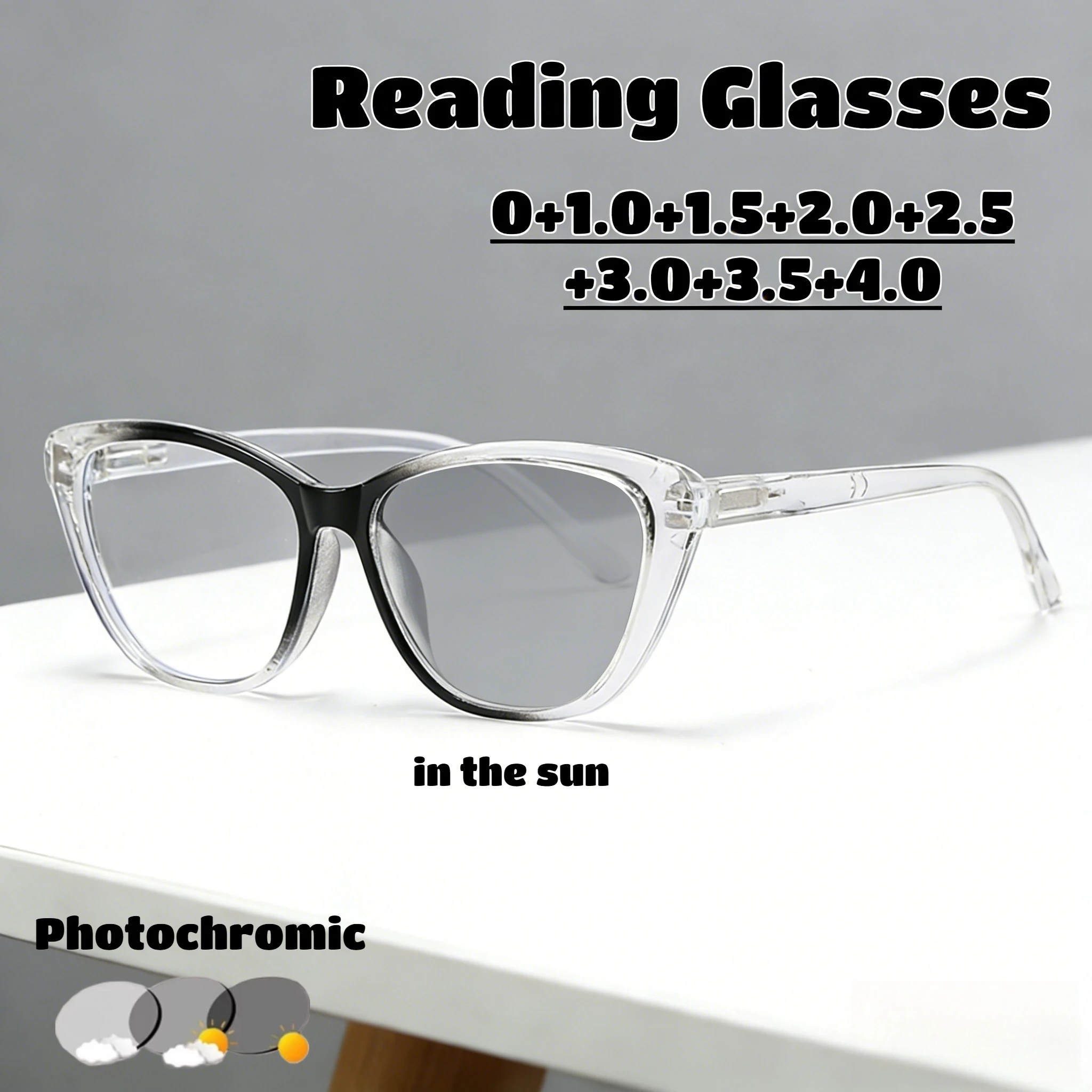 

Модные очки для чтения унисекс с оправой «кошачий глаз», HD-линзами и защитой от синего света, стильные, с диоптриями до +4.0