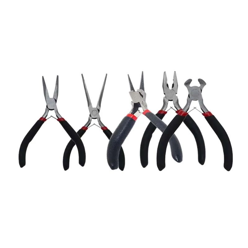 Jewelry Pliers Set Ring Looping Wire Looper Flat Curved Nose Pliers End Cutting Pliers Six segment Pliers For Making DIY Tools