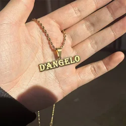 Customized Stainless Steel Engraved Name NK Chain Necklaces Personalized Removable Gold Color Nameplate Butterfly Necklace Women