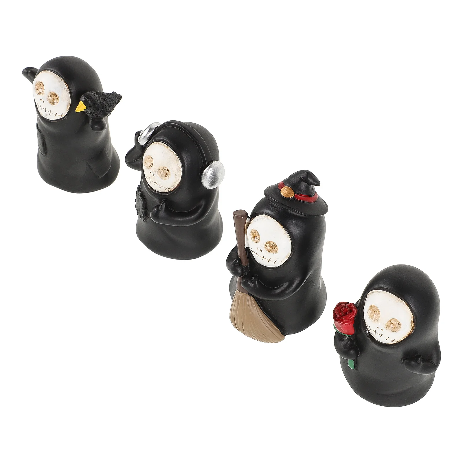 

1Set Skull Wizard Ghost Decorations Resin Crafted for Halloween Home Office Desk Spooky Atmosphere Enhancer and Party Table