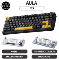 AULA F75 Mechanical Gamer Keyboard 3 Mode 2.4G/USB/Bluetooth Wireless Keyboard Hot Swap 80 Key RGB Backlit Gaming Keyboard Gifts