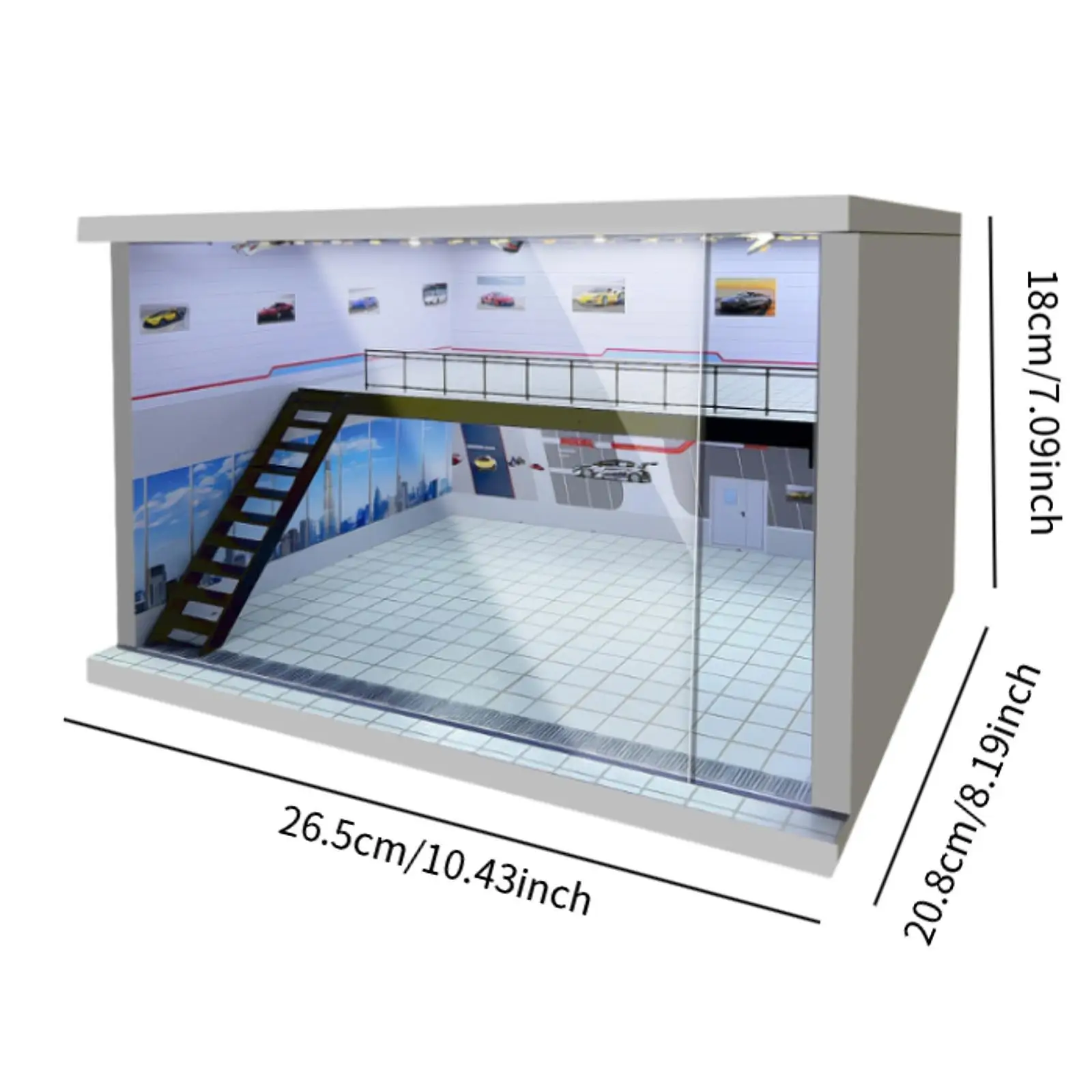 

Витрина для коллекционных моделей автомобилей 1/64, 1/36, 1/32 масштаба, настольная подставка-декор, сцена парковки для литых моделей автомобилей