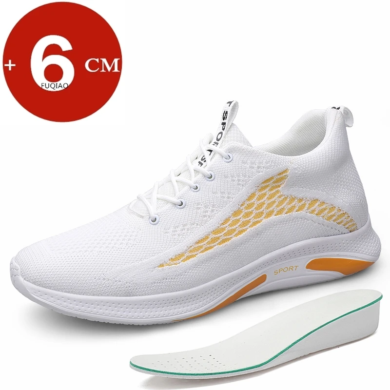 

Men Summer Mesh Breathable Casual Elevator Shoes 6CM Invisible Height Increasing Sneakers Lightweight Comfortable Non-slip Sport