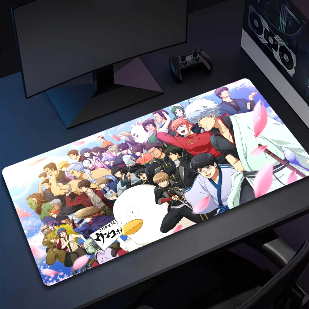 Anime G-Gintama Sakata G-Gintoki Mousepad Computer Office Game Table Mats XXL Rubber Anti-slip Gaming Keyboard Long Desk Pads