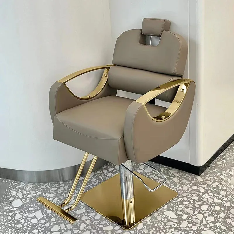 Chaise roulante en métal pour salon de coiffure, meubles de luxe, fauteuil de coiffeur, confortable, professionnel