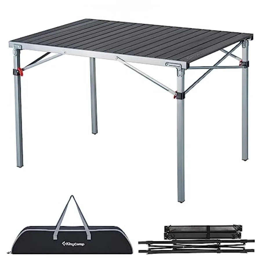 

Aluminum Folding Camping Table 42.1" Foldable Lightweight Roll Up Camp Table Heavy Duty 2-6 People Portable Table for Camping P