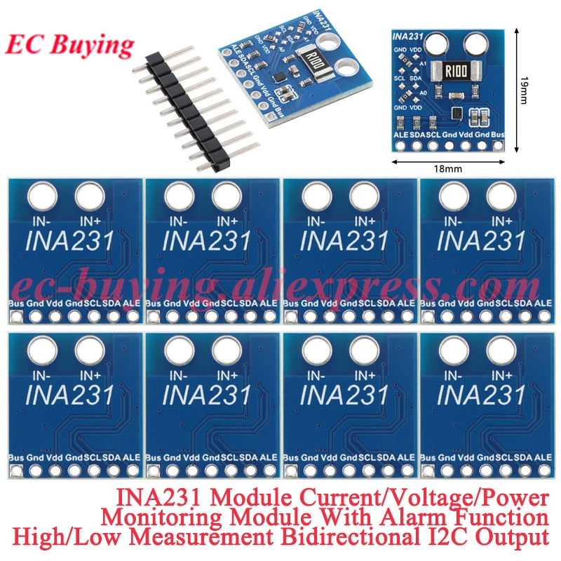 

1Pc-20Pcs INA231A INA231 Current Voltage Power Monitor Module Current Shunting Bidirectional I2C IIC Output with Alarm Function